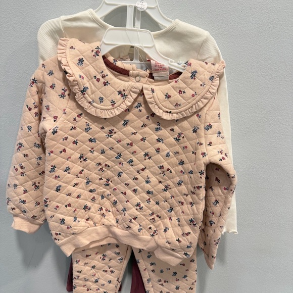 Catherine Malandrino 2 Outfits Floral & White & Mauve Simple Outfit - Size 3T - Picture 2 of 9